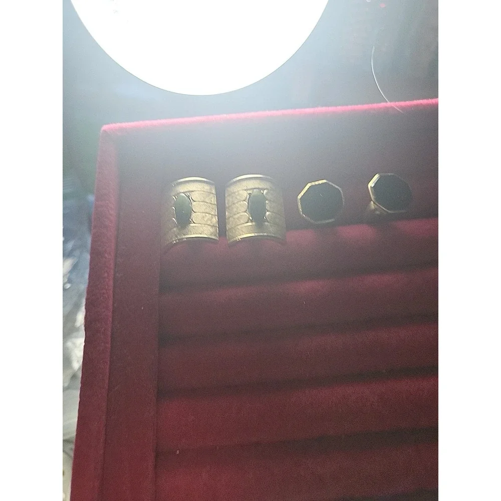 vintage swank cufflinks gold‎ tone 2 Sets